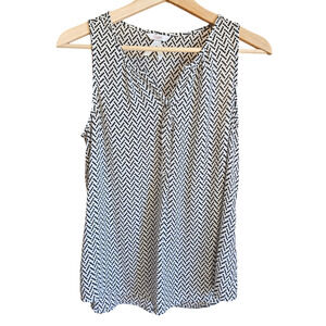 Candie's Made to Sparkle Black and White Casual Tank Top Women's Medium